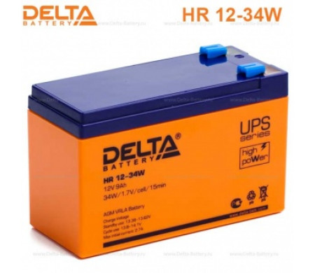 Аккумулятор 12 V 9 Ah Delta HR12-34W