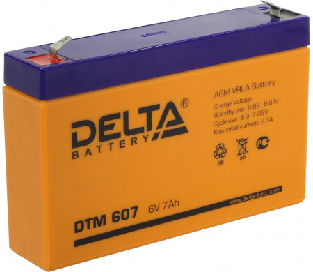 Аккумулятор 06 V 7 Ah Delta HR 607