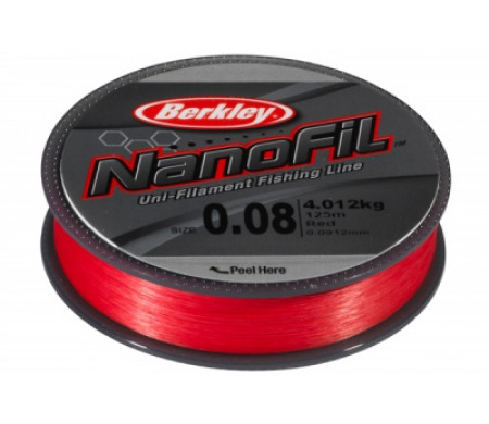 Леска Berkley NanoFil Red 125м 0,10мм 5,732кг