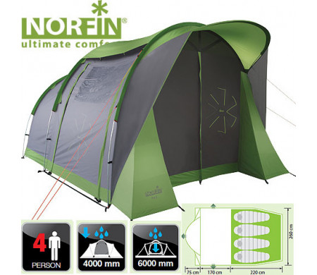 Палатка кемпинговая Norfin ASP4 AlU NF